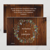 ホワイトブルーグリーンリーフ結婚フローラデザイン ノートカード (正面/裏面)