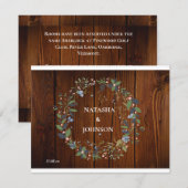 ホワイトブルーグリーンリーフ結婚フローラデザイン ノートカード (正面/裏面)