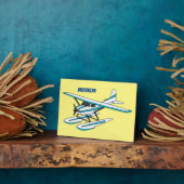 ホワイトブルーシープレーンイラストレーション フォトプラーク (側面)