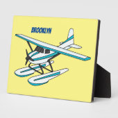 ホワイトブルーシープレーンイラストレーション フォトプラーク (側面)