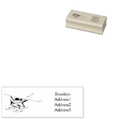 ホワイトブルーシープレーンイラストレーション ラバースタンプ (押印)