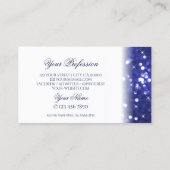 ホワイトブルースタイリッシュスパークルグリッタースターズグラマラス 名刺 (裏面)