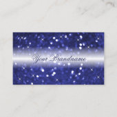 ホワイトブルースタイリッシュスパークルグリッタースターズグラマラス 名刺 (正面)