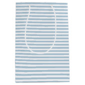 ホワイトブルーストライプ ミディアムペーパーバッグ (正面)