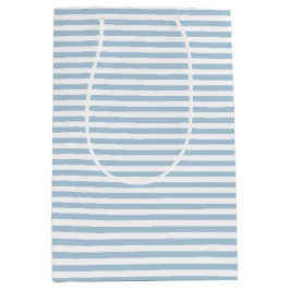 ホワイトブルーストライプ ミディアムペーパーバッグ