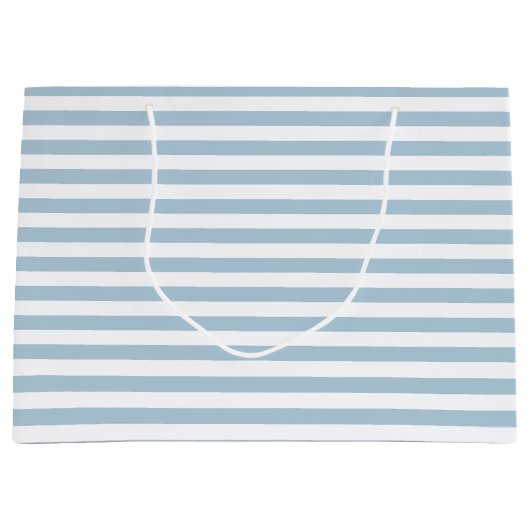 ホワイトブルーストライプ ラージペーパーバッグ (正面)