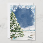 ホワイトブルースノーインラブエバーグリーンブライダルシャワー 招待状 (裏面)