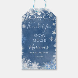 ホワイトブルースノーインラブスノーフレークブライダルありがとう ギフトタグ