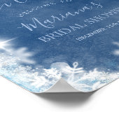 ホワイトブルースノーインラブスノーフレークブライダルへようこそ ポスター (角)