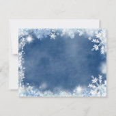 ホワイトブルースノーインラブスノーフレークブライダルシャワー サンキューカード (裏面)