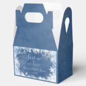 ホワイトブルースノーインラブスノーフレークブライダルシャワー フェイバーボックス (オープン)