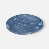 ホワイトブルースノーインラブスノーフレークブライダルシャワー ペーパープレート (アングル)