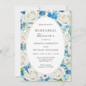 ホワイトブルーセージグリーンフローラリハーサルディナー 招待状 (正面)