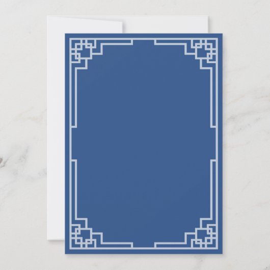 ホワイトブルーチノイスリージンジャージャールリハーサルディナー 招待状 (裏面)