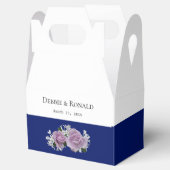 ホワイトブルーパーソナライズされたバラ結婚式の引き出物ボックス フェイバーボックス (オープン)