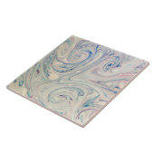 ホワイトブルーピンクモダン抽象芸術流体マーブリングアート タイル (側面)