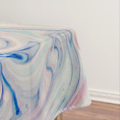 ホワイトブルーピンクモダン抽象芸術流体マーブリングアート テーブルクロス (インサイチュ)
