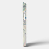 ホワイトブルーピンクモダン抽象芸術流体マーブリングアート Case-Mate iPhoneケース (裏面 / 左)