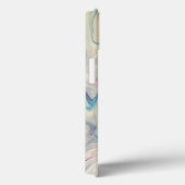 ホワイトブルーピンクモダン抽象芸術流体マーブリングアート Case-Mate iPhoneケース (裏面 / 右)