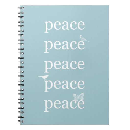 ホワイトブルーピース感動的バズバタフライ ノートブック (正面)