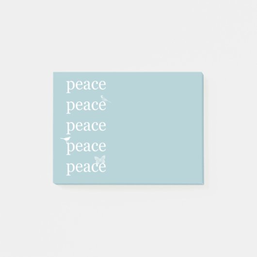 ホワイトブルーピース感動的バズバタフライ ポストイット (正面)