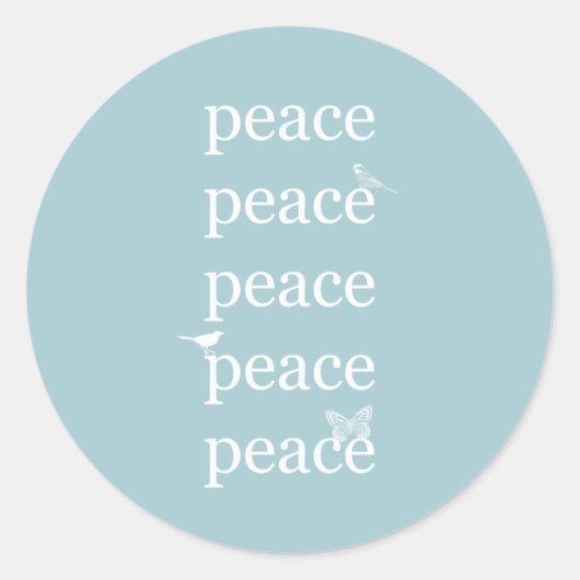 ホワイトブルーピース感動的バズバタフライ ラウンドシール (正面)