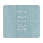 ホワイトブルーピース感動的引用文の鳥 カッティングボード (正面)