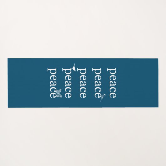 ホワイトブルーピース感動的引用文の鳥 ヨガマット (裏面(横))