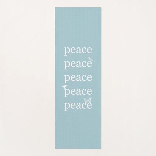 ホワイトブルーピース感動的引用文の鳥 ヨガマット (正面)