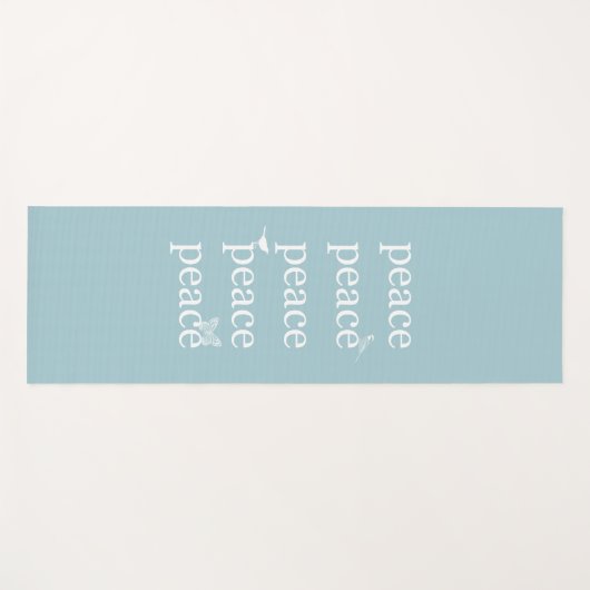 ホワイトブルーピース感動的引用文の鳥 ヨガマット (正面(横))