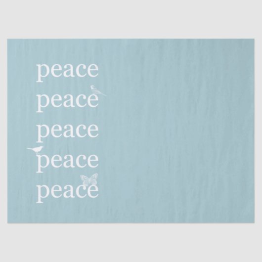 ホワイトブルーピース感動的引用文の鳥 薄葉紙 (正面)