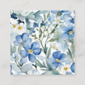 ホワイトブルーフラワーズミニマルブライダルシャワー エンクロージャーカード (裏面)