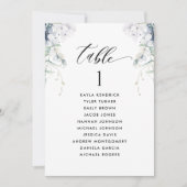 ホワイトブルーフローラシーティングプランカード（ゲスト名あり） (正面)