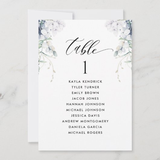 ホワイトブルーフローラシーティングプランカード(ゲスト名あり) (裏面)