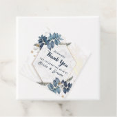 ホワイトブルーフローラフレームサンキュー結婚ズ フェイバータグ (インサイチュ)