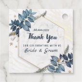 ホワイトブルーフローラフレームサンキュー結婚ズ フェイバータグ (裏面)