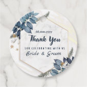 ホワイトブルーフローラフレームサンキュー結婚ズ フェイバータグ (正面)