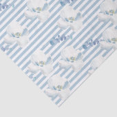 ホワイトブルーフローラユーカリストライプス 薄葉紙 (詳細)