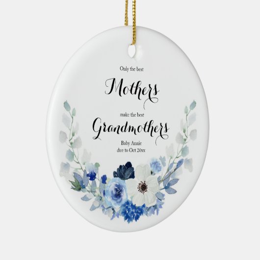 ホワイトブルーフローラ最高ののみ親が昇進 セラミックオーナメント (右)