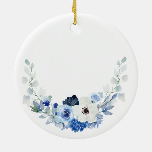 ホワイトブルーフローラ最高ののみ親が昇進 セラミックオーナメント (裏面)