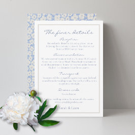 ホワイトブルーフローラ結婚の詳細エンクロージャカード シーズンカード