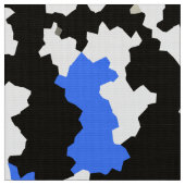 ホワイトブルーブラック抽象芸術パターン ファブリック (クローズアップ)