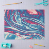 ホワイトブルーブルゴーニュ絵画マーブリーのアート食感 薄葉紙 (クラフト)