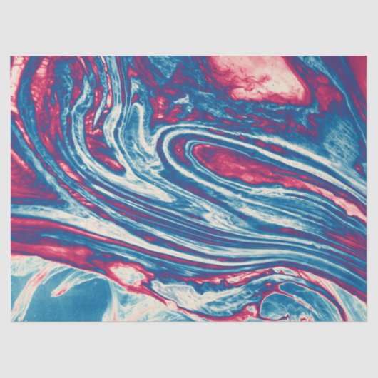 ホワイトブルーブルゴーニュ絵画マーブリーのアート食感 薄葉紙 (正面)