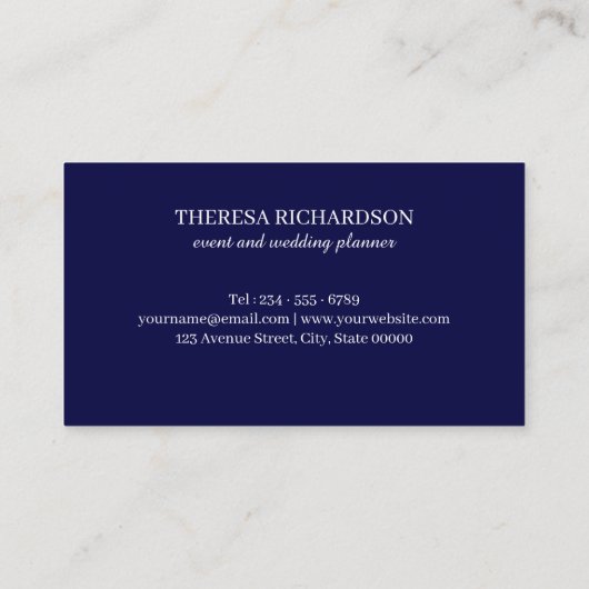 ホワイトブルーマグノリアリースモノグラ   ム専門家 名刺 (裏面)