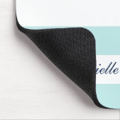 ホワイトブルーミントストライプズシーホース マウスパッド (コーナー)