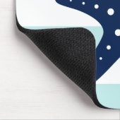 ホワイトブルーミントストライプミントヒトデ マウスパッド (コーナー)