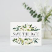 ホワイトブルーム | フラワールスティック ウェディング セーブ・ザ・デート 案内ポストカード (スタンド正面)