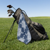 ホワイトブルーモザイクアステカパターンインディアンメキシコEth ゴルフタオル (グリーン)