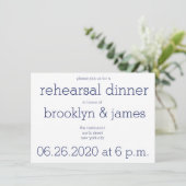 ホワイトブルーモダンのリハ結婚ーサル招待状 招待状 (スタンド正面)